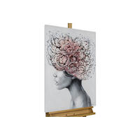 ACRYLBILD HANDGEMALT 60/90 cm - Pink/Grau, Holz/Textil (60/90cm) - KUNSTLOFT