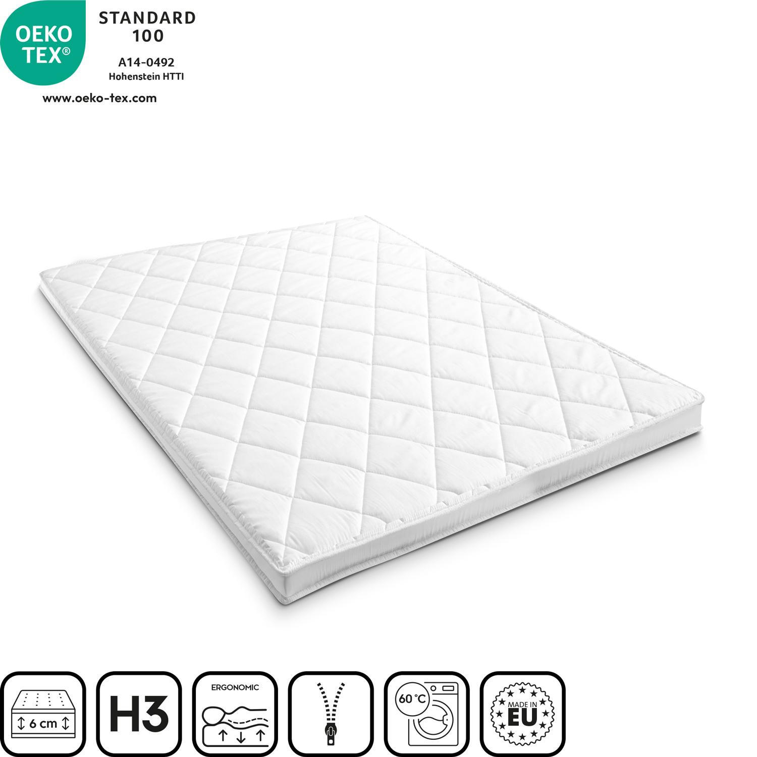 TOPPER T6 140x200 cm - Weiß, Textil (140/200cm) - Matratzen Discount