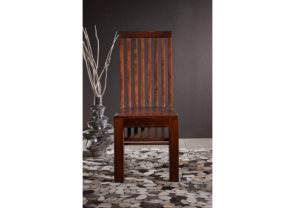 STUHL Akazie 46x46x109 nougat lackiert OXFORD #26 - Dunkelbraun, Holzwerkstoff (46/109/46cm) - Massivmoebel24