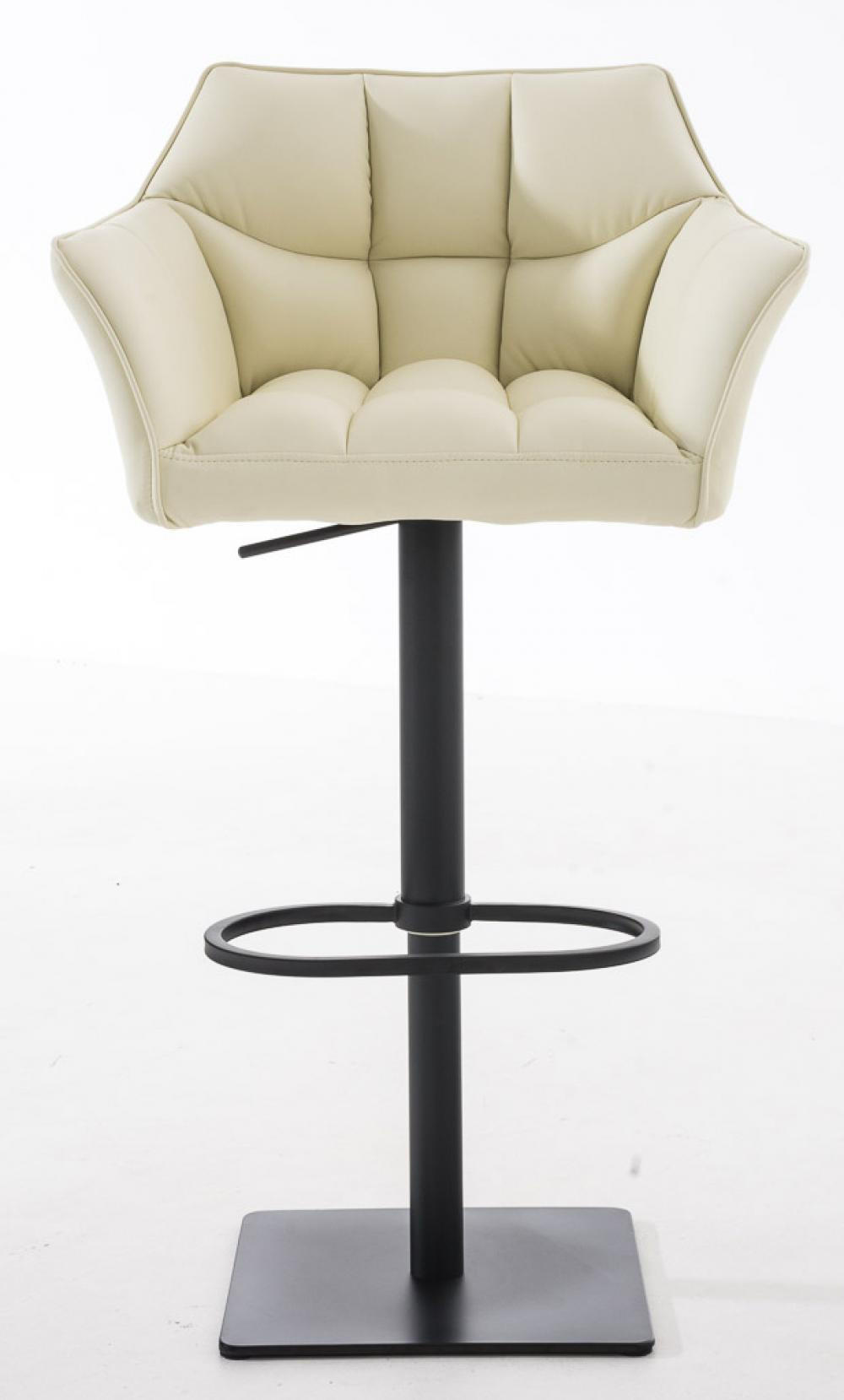 BARHOCKER 2er Set Lederlook Creme - Creme/Schwarz, Textil/Metall (64/88/45cm) - CLP