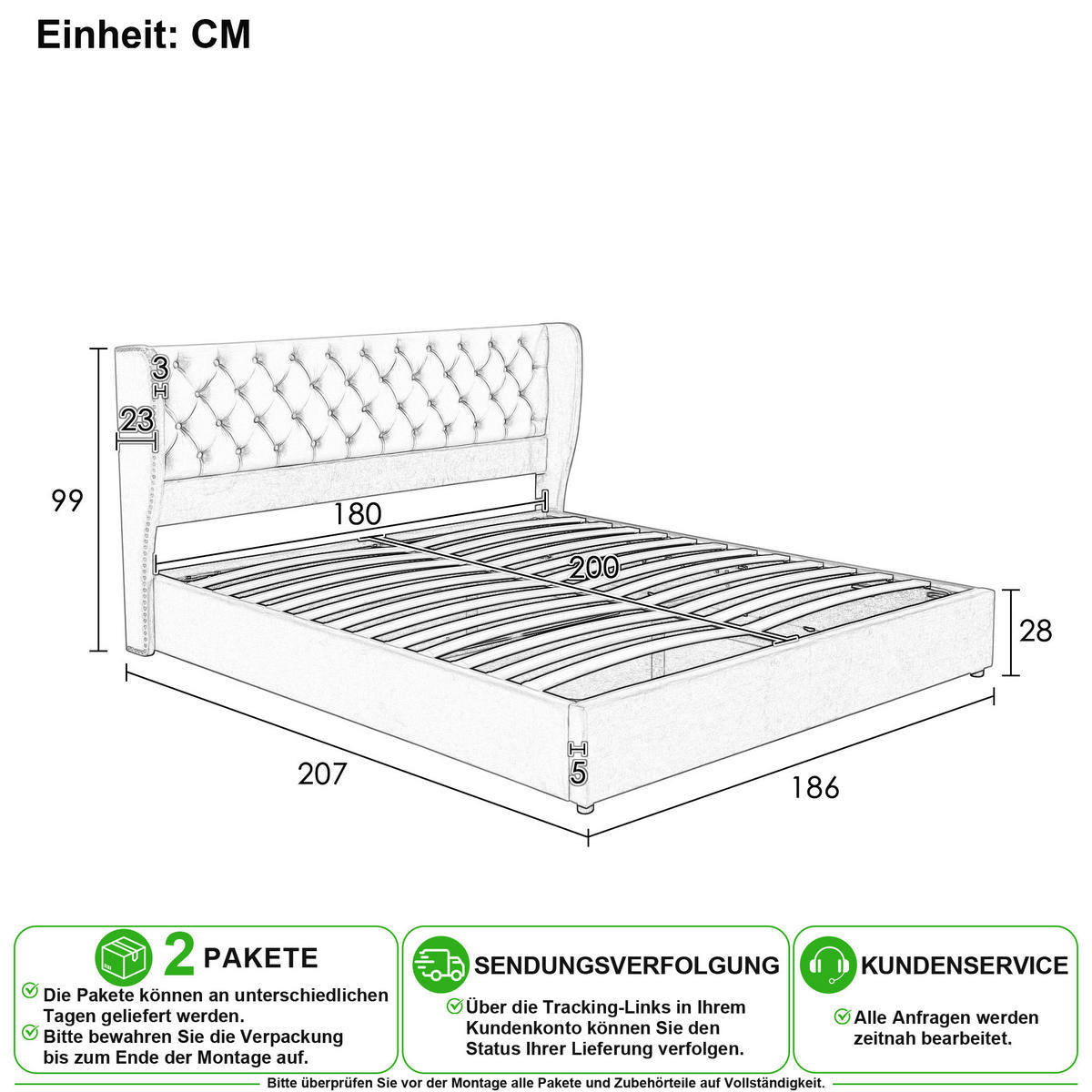 POLSTERBETT 180/200 cm in Beige Samt mit Bettkasten im Chesterfield-Design - Beige, Holzwerkstoff/Textil (180/200cm) - CHICFURN