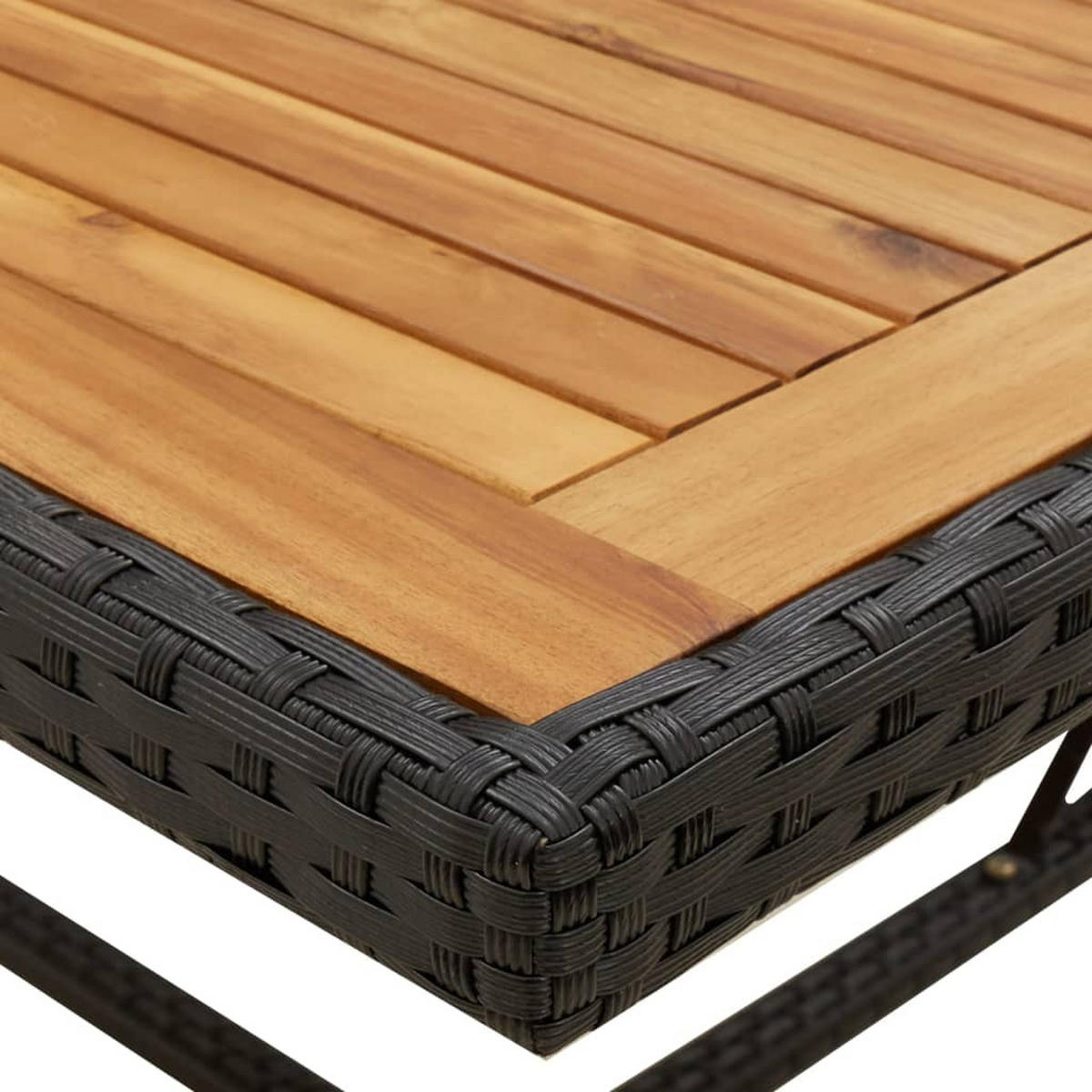 GARTENTISCH Tischwin 107/74/109 cm - Schwarz, Naturmaterialien (109/107/74cm) - ZMH