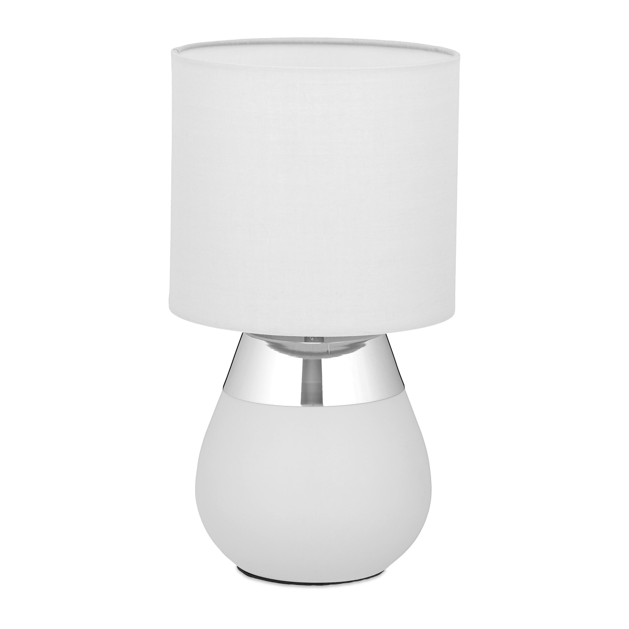 TISCHLAMPE - Grau, Kunststoff/Textil (18/18/32cm) - Relaxdays