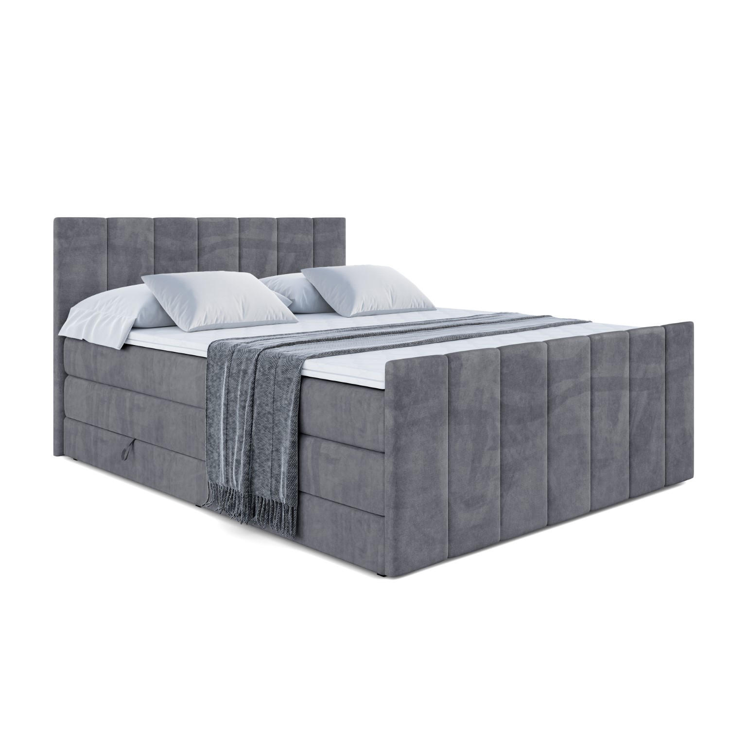 Altdecor Boxspringbett Dunkelgrau 120x200 cm
