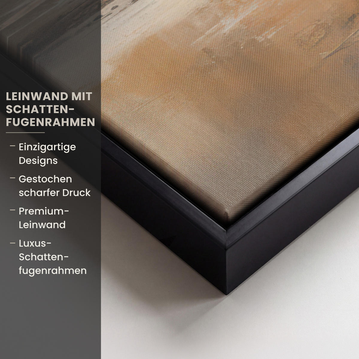LEINWAND Bilder mit Rahmen - Kunst - Industriell - Grau - Braun - Abstrakt - 60x40 - Sandfarben, Textil (60/40cm) - MuchoWow