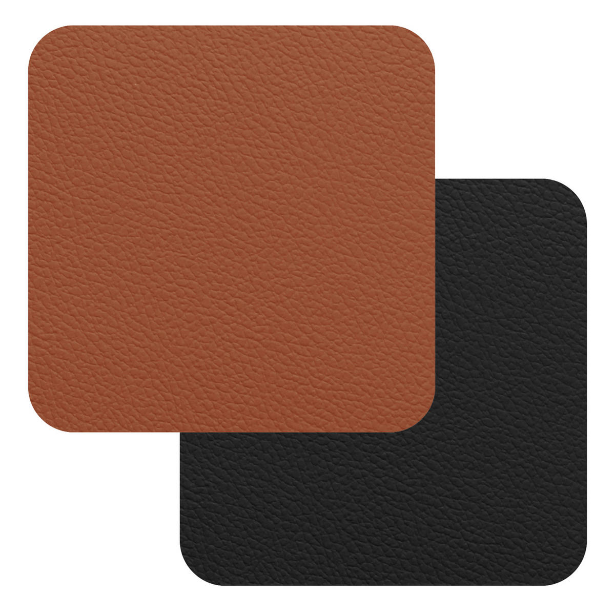 FLEXIMATS Untersetzer, 4er Set, 10x10cm, Cognac/Schwarz - Multicolor, Textil (10/10cm) - Freeform