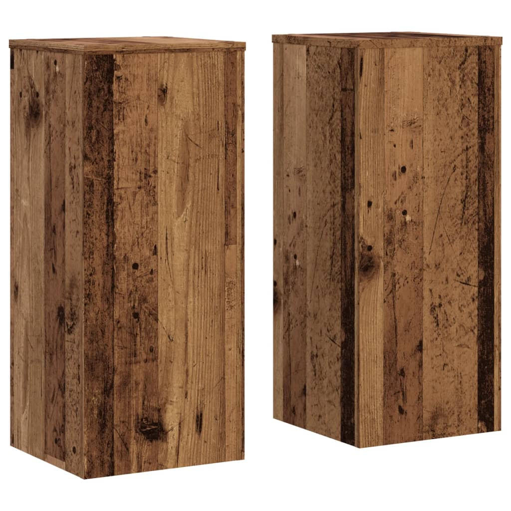 PFLANZENSTÄNDER 2Er Set Altholz-Optik 30/30/70 Cm Holzwerkstoff - Braun, Holzwerkstoff (30/70/30cm) - vidaXL
