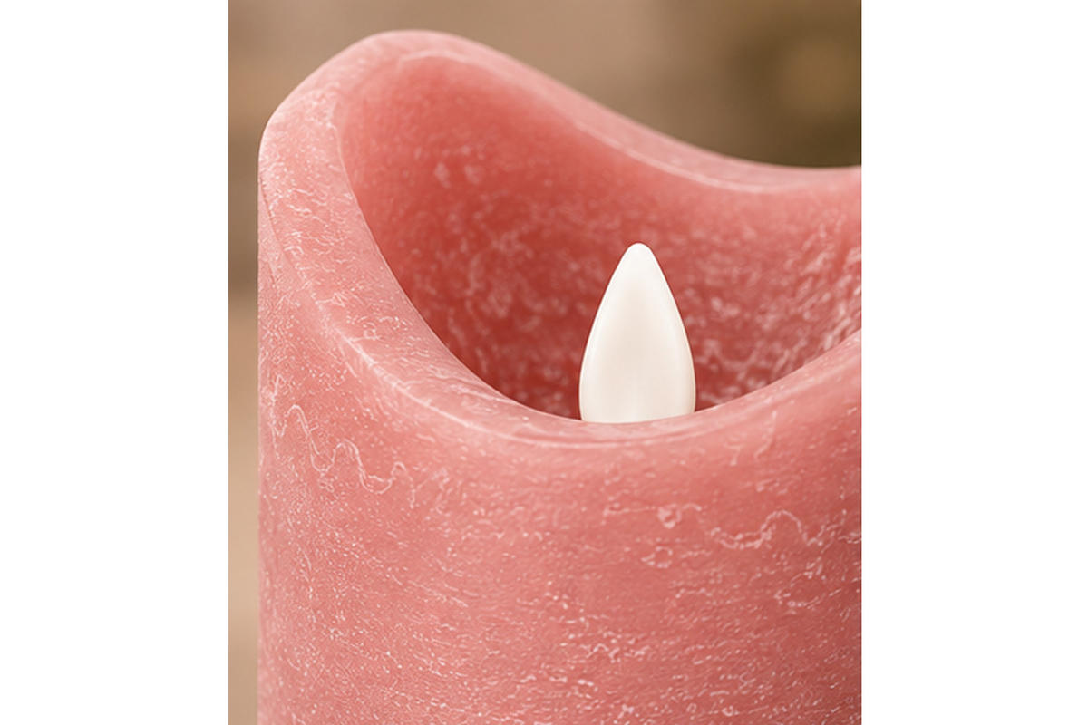 LED-KERZE Ø7,5x10 cm, Rosa - Rosa, Naturmaterialien (7.5/7.5/10cm) - dasmöbelwerk