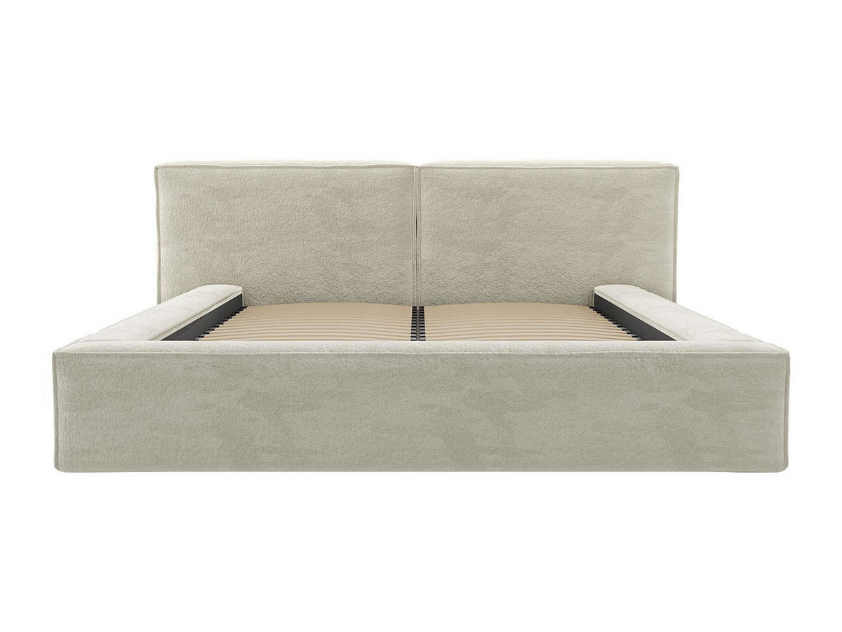 BETT mit Bettkasten - 2 Personen - stoff - beige Timano - Weiß, Textil (140/190cm) - Vente-Unique