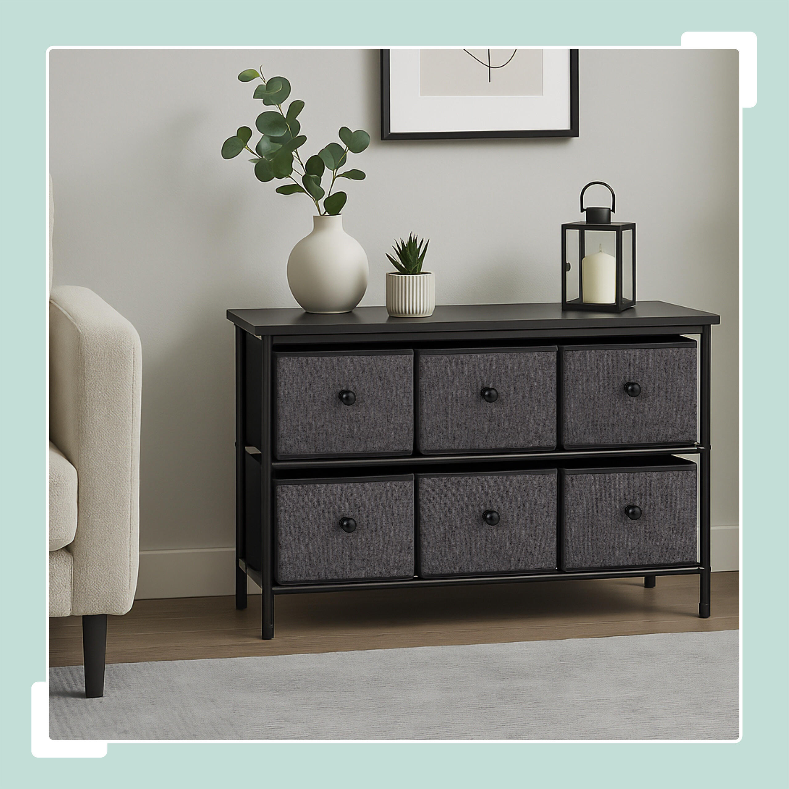 SIDEBOARD - Anthrazit/Schwarz, Holz/Holzwerkstoff (87/51/32cm) - Relaxdays