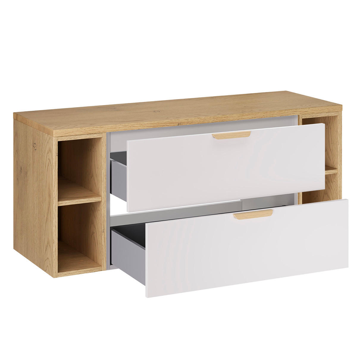 WASCHTISCHUNTERSCHRANK 120.6cm Oria 2er-Set Weiß - Weiß, Holzwerkstoff (120.6/50/46.5cm) - Petits-meubles