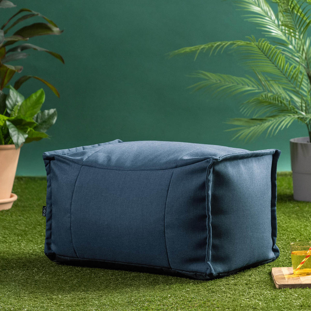 HOCKER Outdoor Bud - Blau, Textil (67/34/45cm) - icon