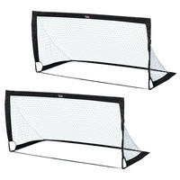 FUSSBALLTOR, Stahl, Schwarz, 186 x 90 x 89 cm - Schwarz, Metall (90/186cm) - HOMCOM