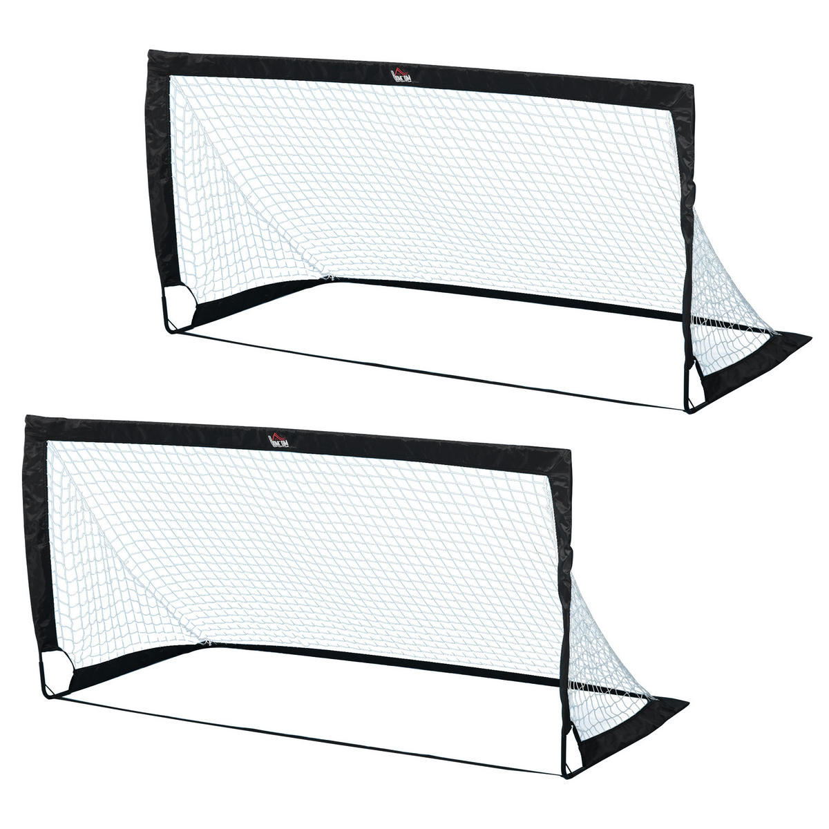 FUSSBALLTOR, Stahl, Schwarz, 186 x 90 x 89 cm - Schwarz, Metall (90/186cm) - HOMCOM