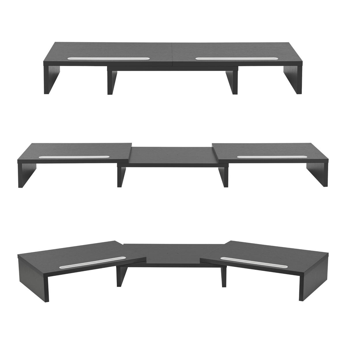MONITORSTÄNDER Vilppula - Dunkelgrau, Holzwerkstoff (27/79/10.5cm) - [en.casa]