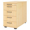 STANDCONTAINER - mit 4 Schubladen 80/42,8/72 cm in Ahornfarben Streifengriff (Kunststoff) - Ahornfarben, Holzwerkstoff (42.8/72/80cm) - bümö