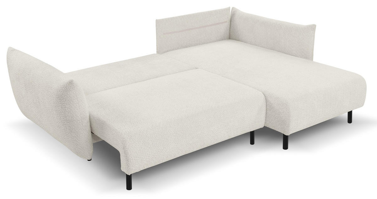 ECKSOFA Creme DELI Mit Schlaffunktion Rechts - Beige, Textil (257/171cm) - Sepro Meble