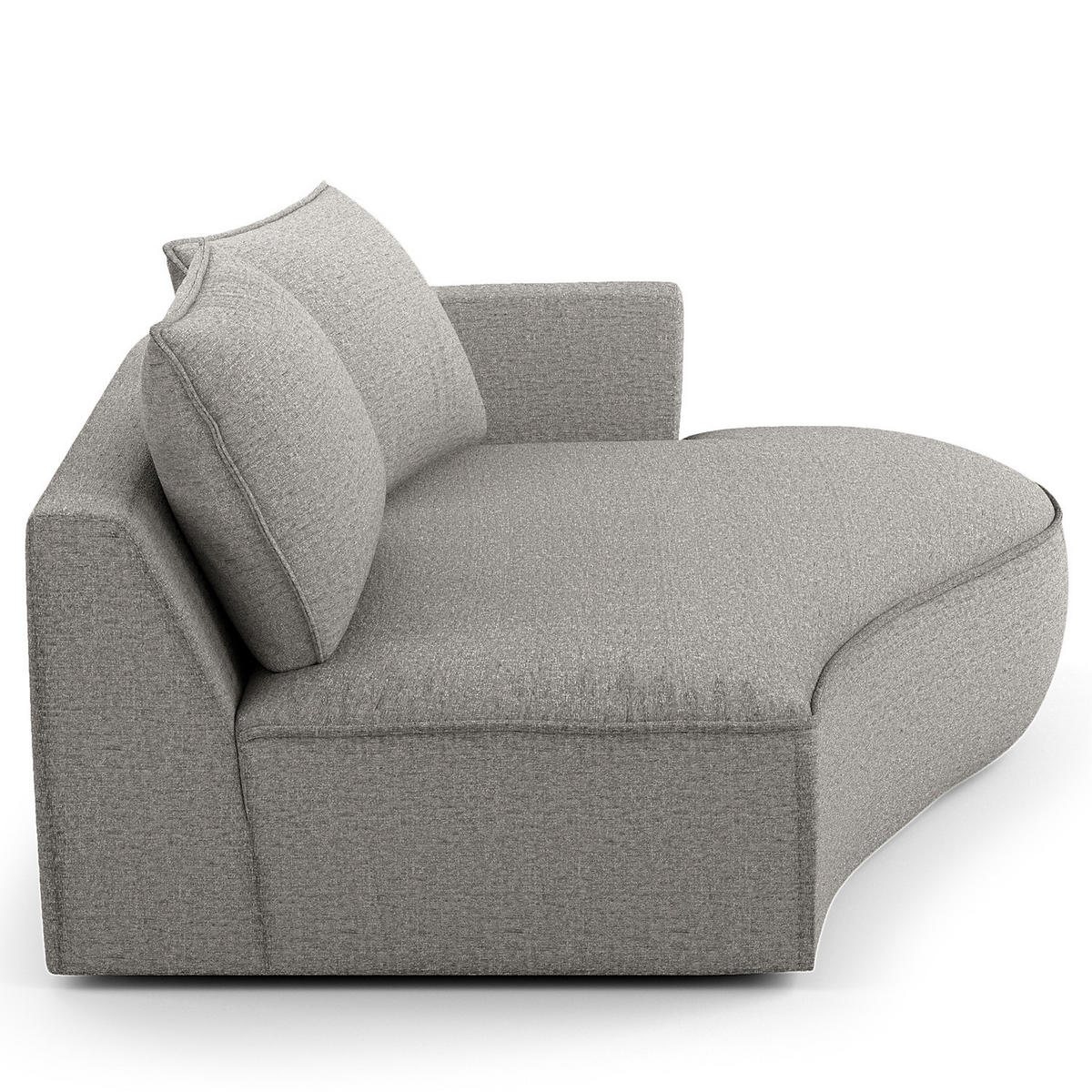 OTTOMANE - modular - Hellgrau/Schwarz, Kunststoff/Textil (196/82/146cm) - home24