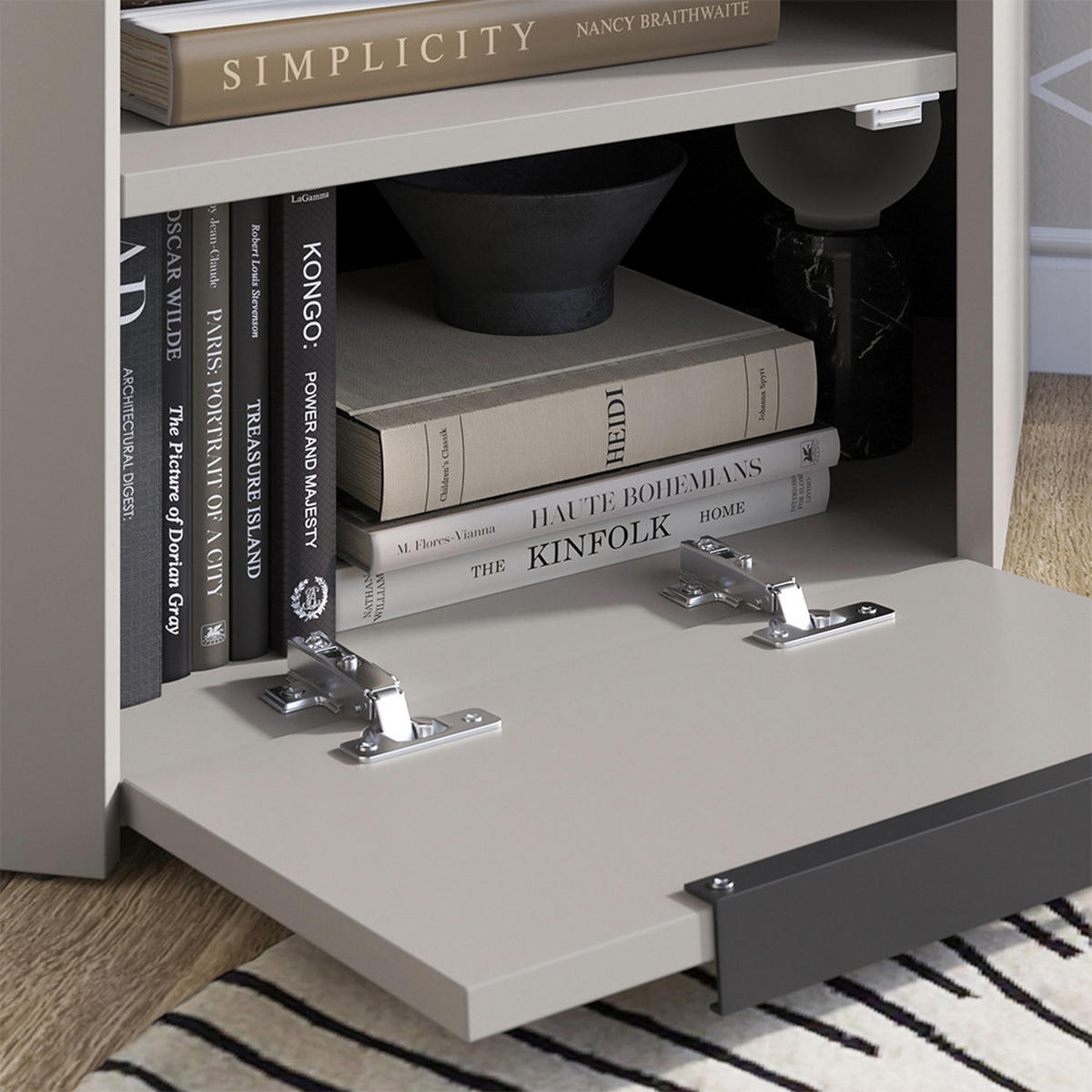 NÍZKÝ NÁBYTEK POD TELEVIZI Wido Greige - šedobéžová, kompozitní dřevo (68/50/68cm) - Vicco