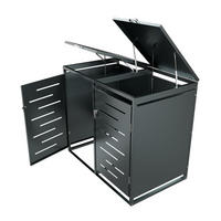 MÜLLTONNENBOX Arel 2er-Set - Anthrazit, Metall (132/116/80cm) - Juskys