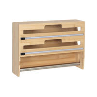 DRŽIAK na role - svetlohnedá, kov/drevo (37/25/10cm) - Relaxdays