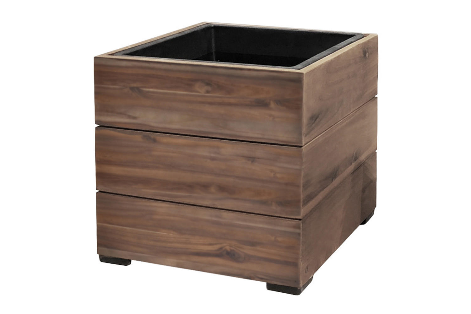 PFLANZKASTEN Colorado 1, 44,5x40,5 cm, Akazienholz, Braun - Dunkelbraun, Holz (44.5/40.5/44.5cm) - dasmöbelwerk