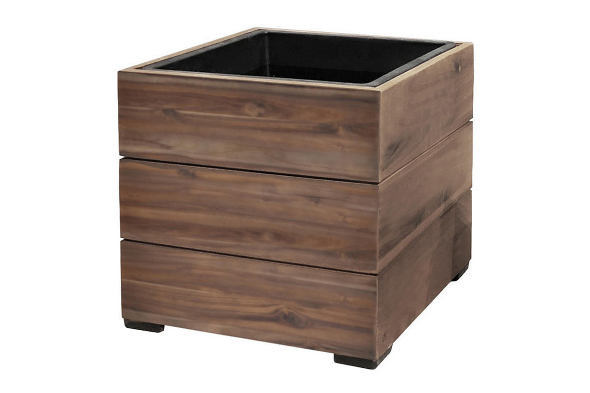 PFLANZKASTEN Colorado 1, 44,5x40,5 cm, Akazienholz, Braun - Dunkelbraun, Holz (44.5/40.5/44.5cm) - dasmöbelwerk