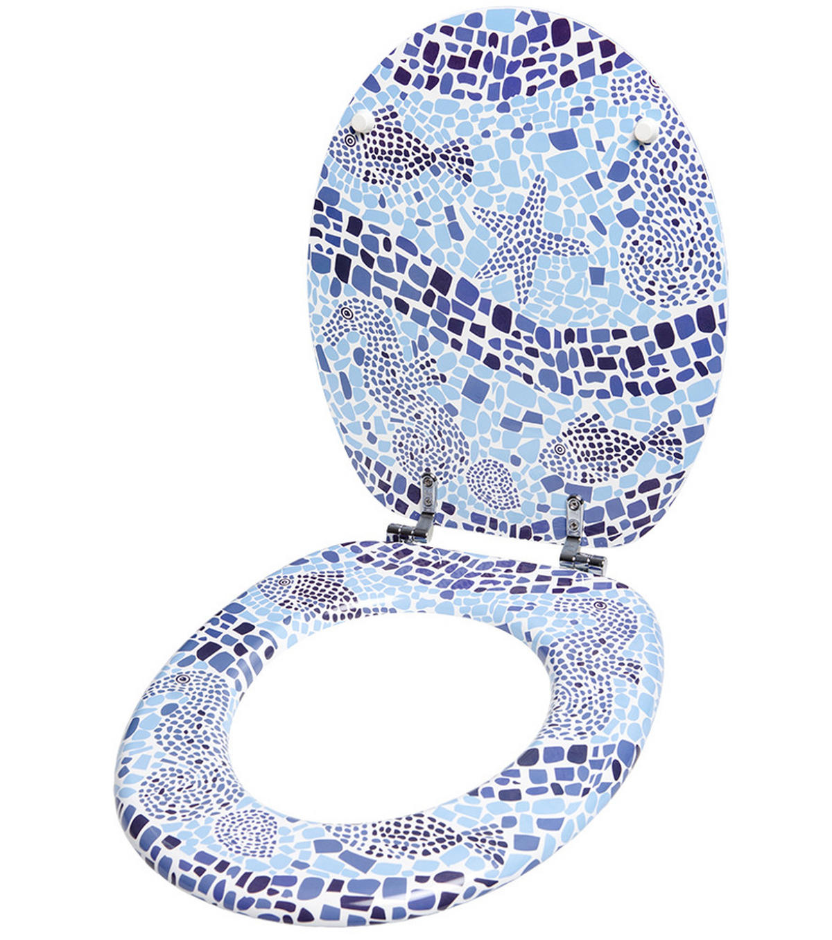 WC-SITZ Mosaic World - Blau, Holzwerkstoff (38/6/47cm) - Sanilo