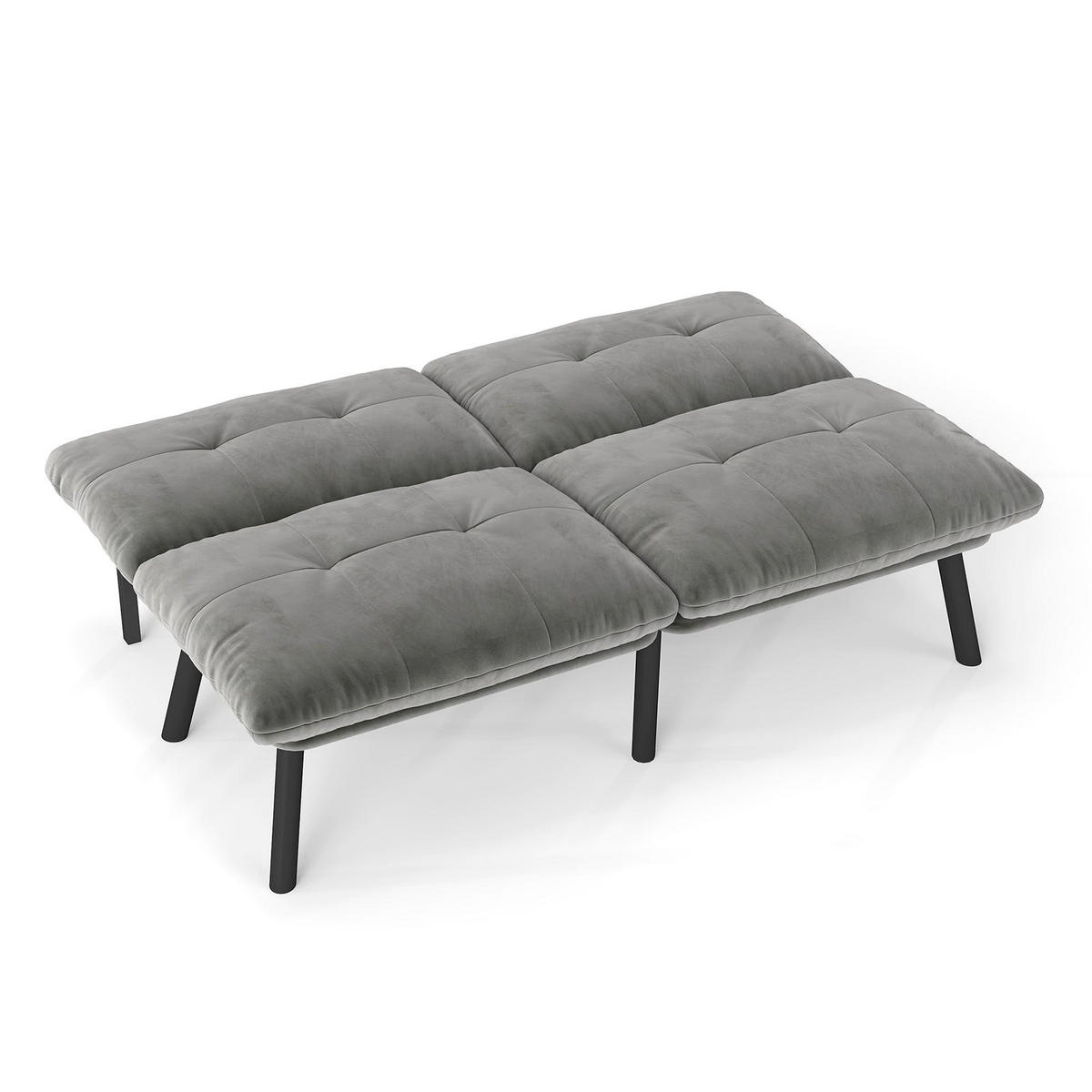 SCHLAFSOFA/SCHLAFSOFA aus Samtstoff, Grau - Grau, Textil (81/78/160cm) - Urban Meuble
