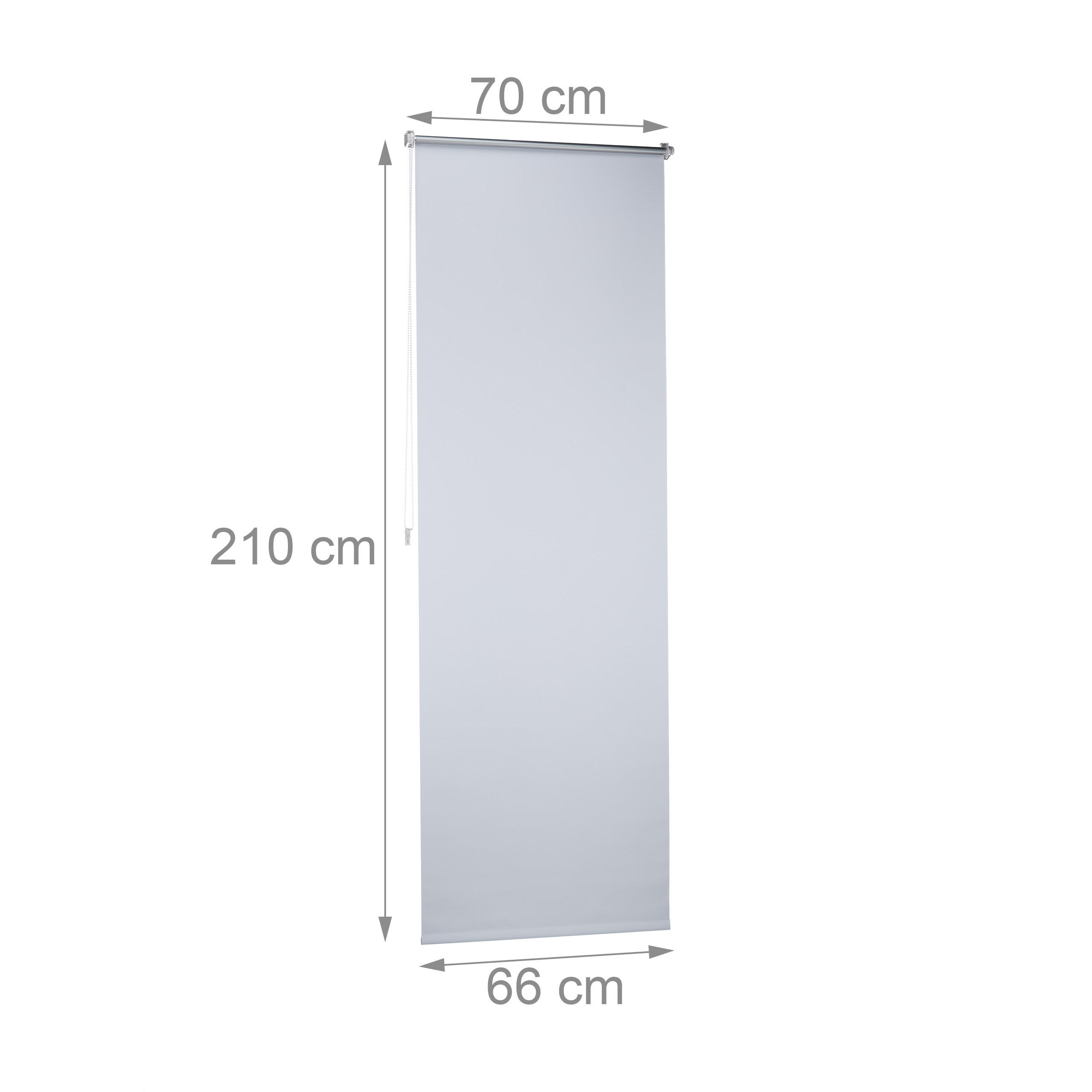 Thumbnail - Relaxdays Verdunklungsrollo, Weiß, Metall, 70x210x3.5 cm, Wohntextilien, Rollos & Jalousien, Rollos, Verdunkelungsrollos