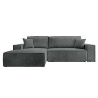 ECKSOFA Farese Grau Cordbezug - Schwarz/Grau, Kunststoff/Textil (267/167cm) - Selsey
