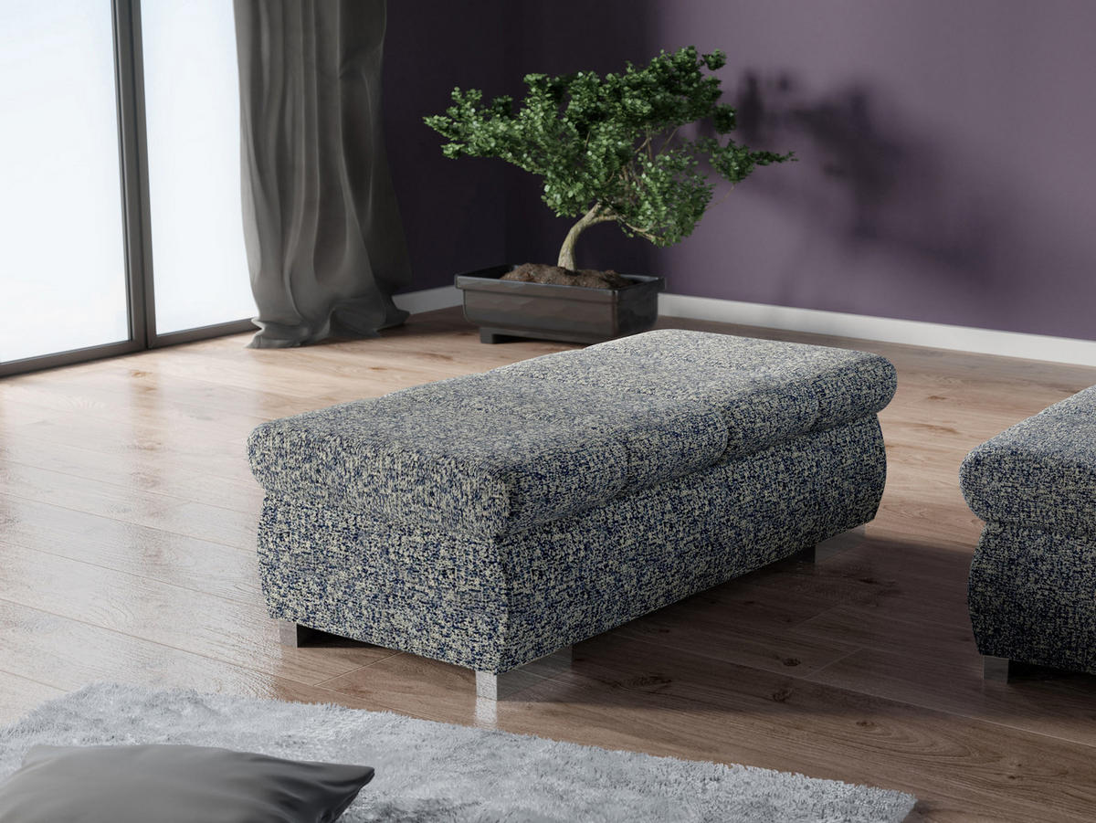 POLSTERHOCKER Bangkok Groß - Silberfarben/Multicolor, Holz/Kunststoff (120/39/60cm) - MIRJAN24