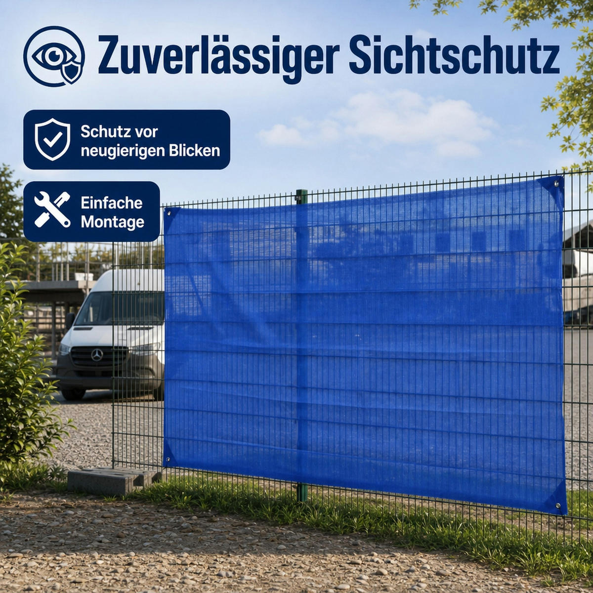 BAUZAUNNETZ blau 1,80m x 3,45m - Blau, Kunststoff (180/30cm) - KLASEBO
