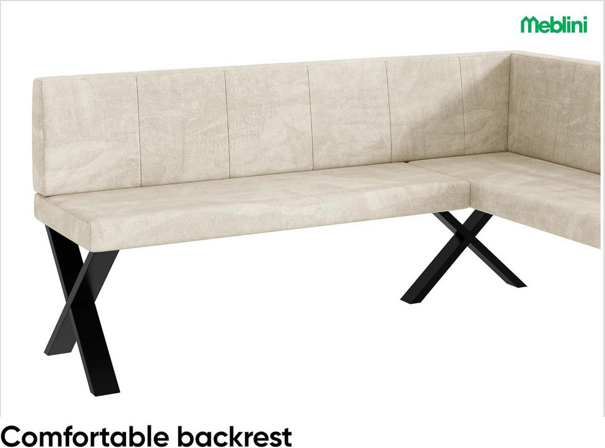 ECKBANK PETER_X - Creme, Textil (128/168cm) - Meblini