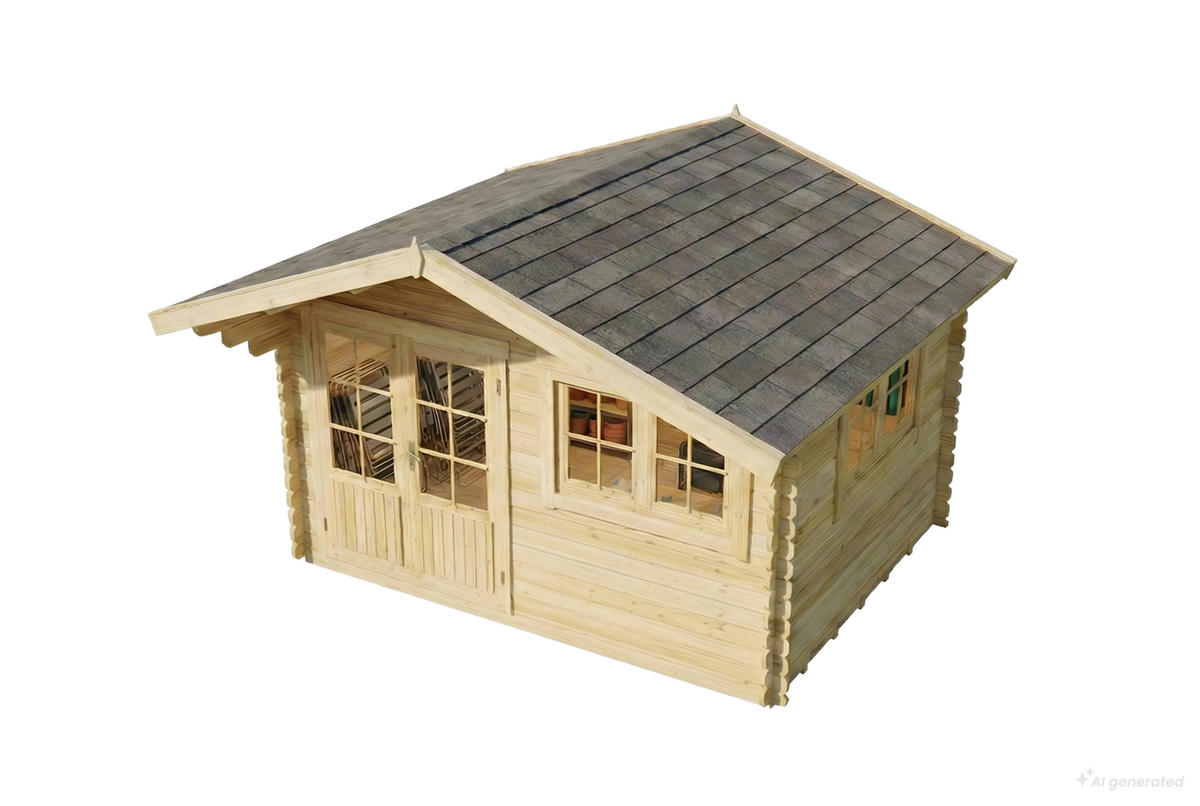 GARTENHAUS Holz Gabriel - Naturfarben, Holz (438/268/367cm) - Alpholz