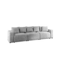 SOFA Megan 3-sitzer In Poso - Hellgrau, Holzwerkstoff/Textil (327/75/98cm) - Fun Möbel
