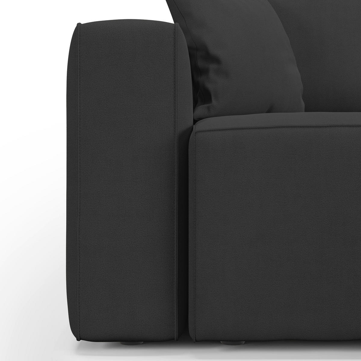 LINEARSOFA Morfeo - Schwarz, Textil (245/86/99cm) - Divani.store