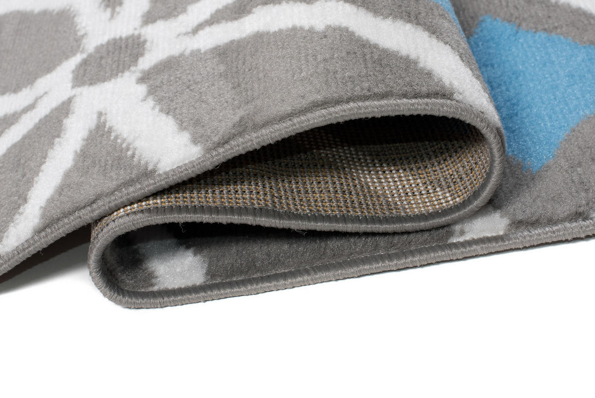 TEPPICH MAYA Blau Geometrisch Mosaik Karo 200/200 cm - Blau, Textil (200/200cm) - Tapiso
