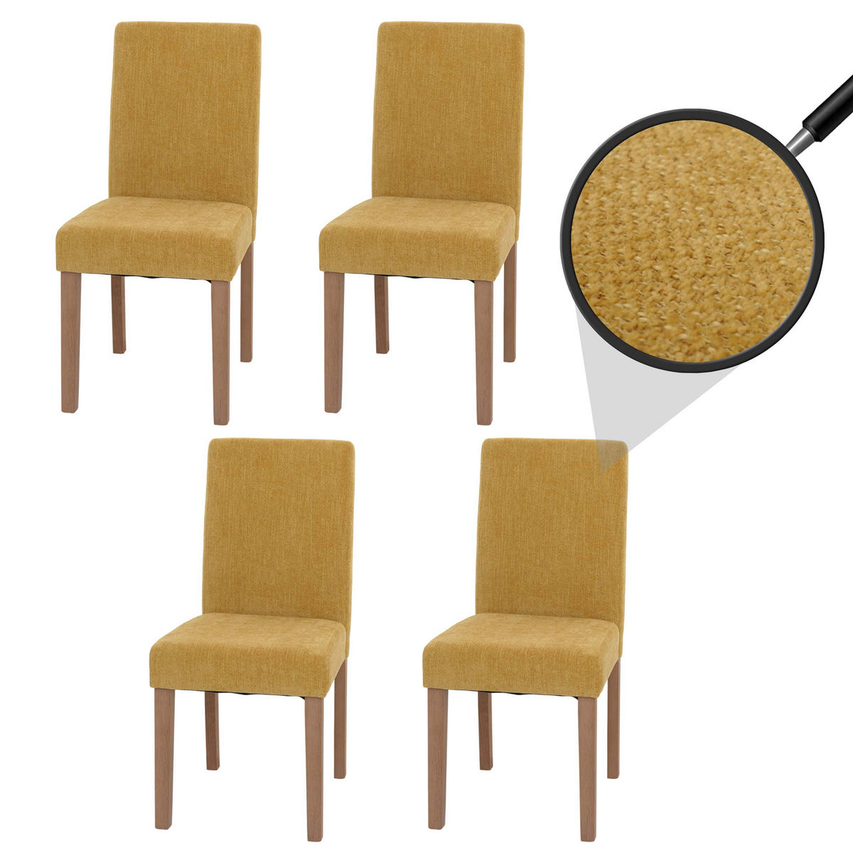 ESSZIMMERSTUHL Gelb 4er-Set - Gelb, Textil (42/90/50cm) - MCW