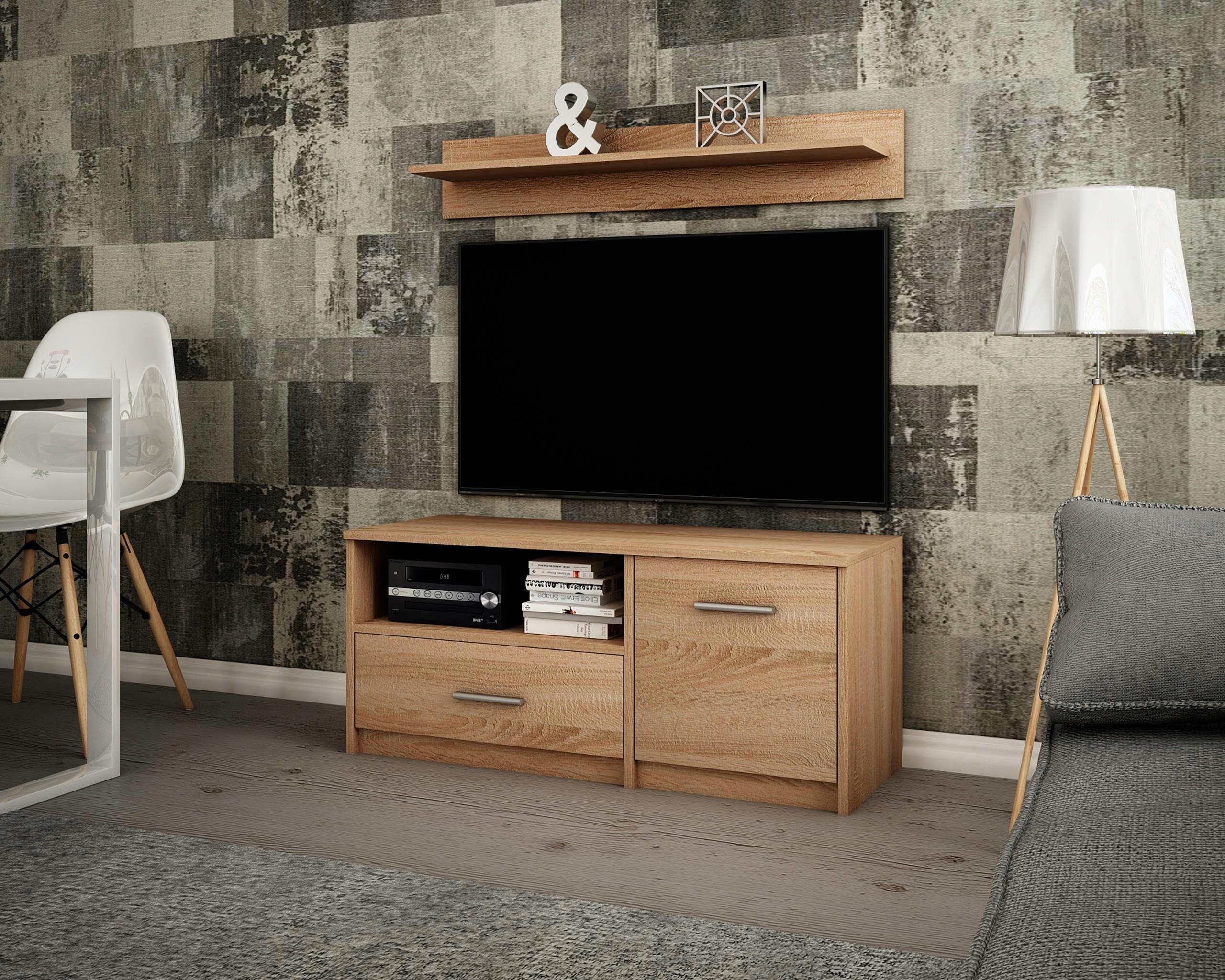 Thumbnail - Matkam Möbel Wandregal, Sonoma Eiche, Holzwerkstoff, 98x16x18 cm, Wohnzimmer, Regale, Wandregale