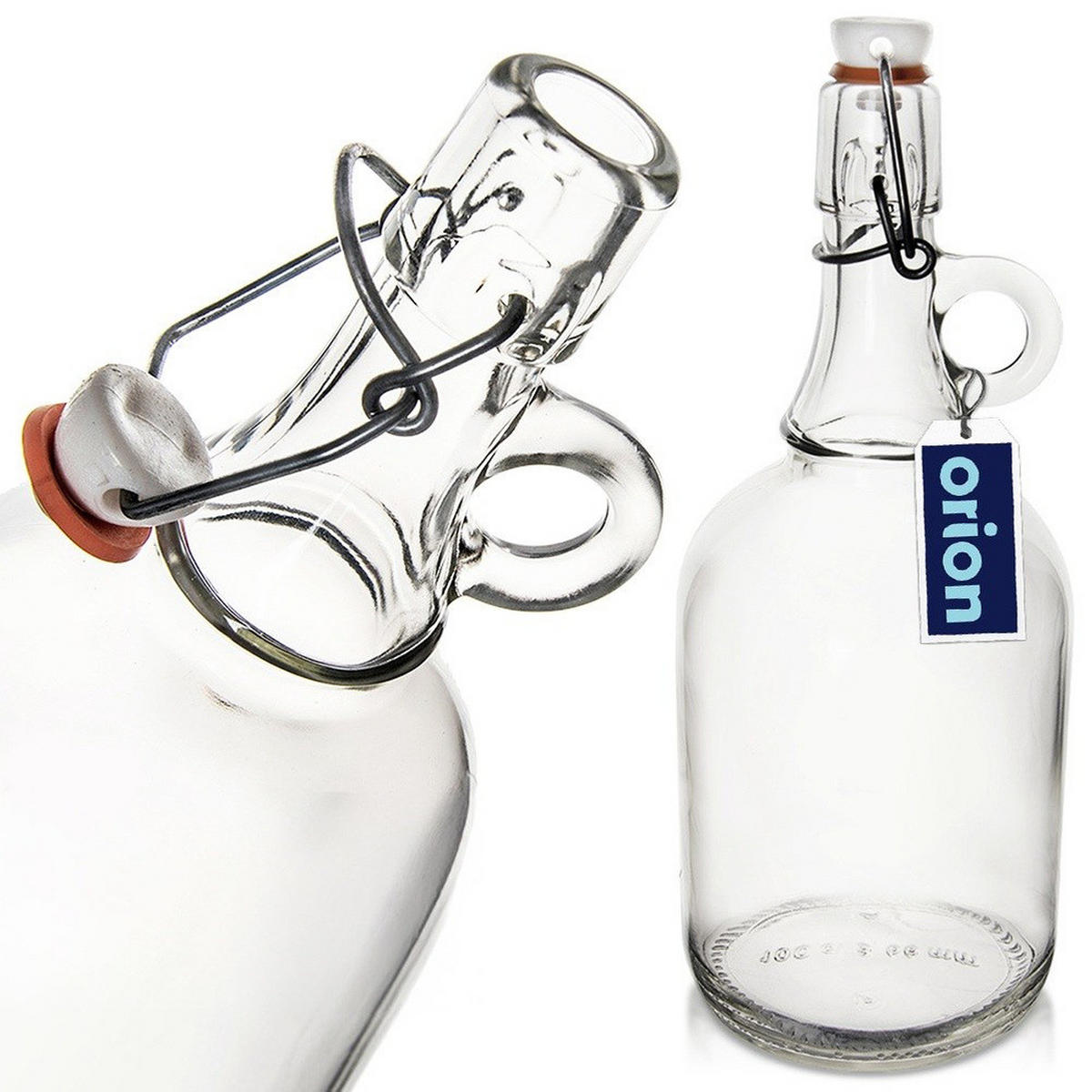 GLASFLASCHE Tragegriff 1 l Transparent - Transparent, Glas (10/26/10cm) - Orion 