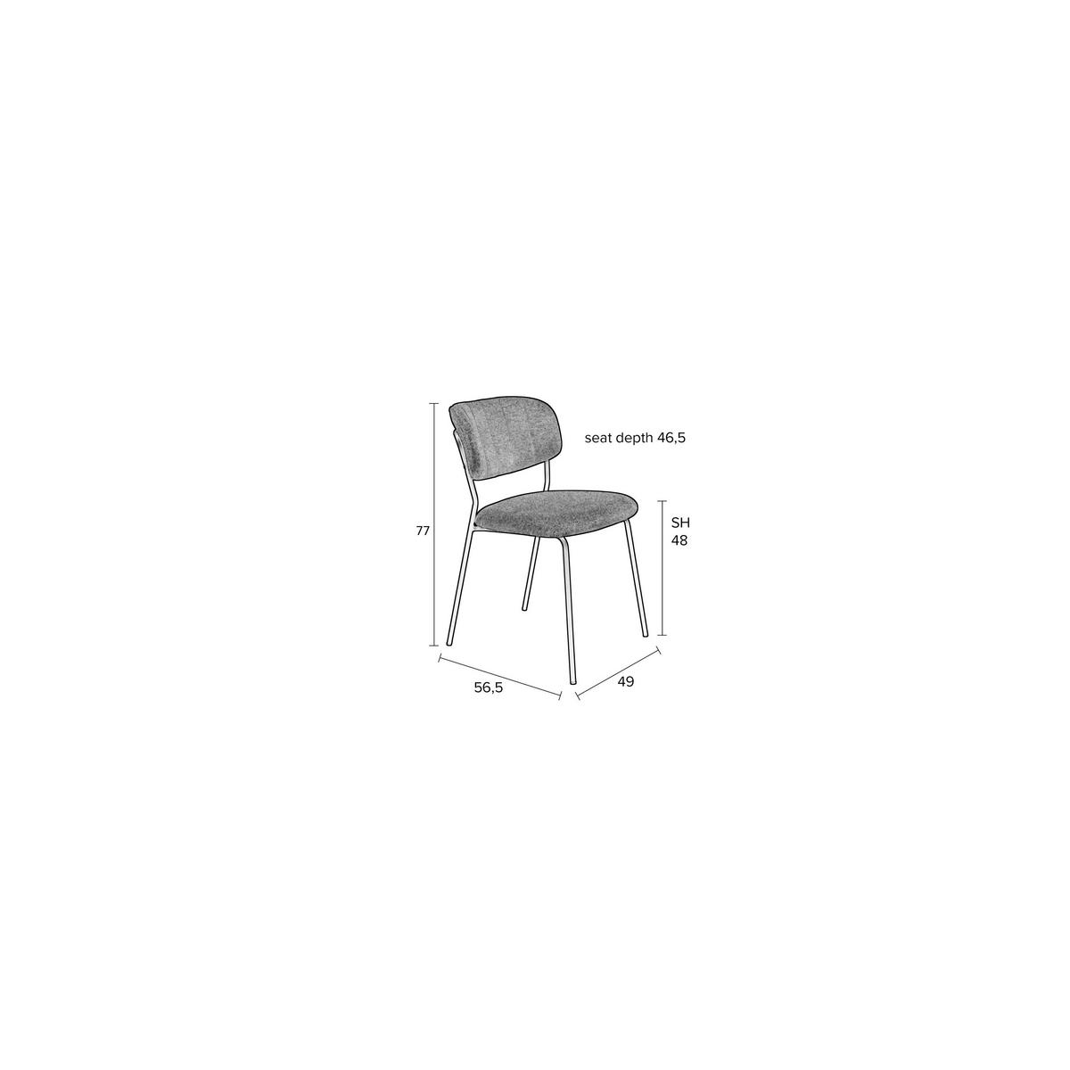 ESSZIMMERSTUHL Jolien Schwarz/ Bouclé - 2 er Set - Weiß, Textil (48/77/56cm) - Housecraft Living