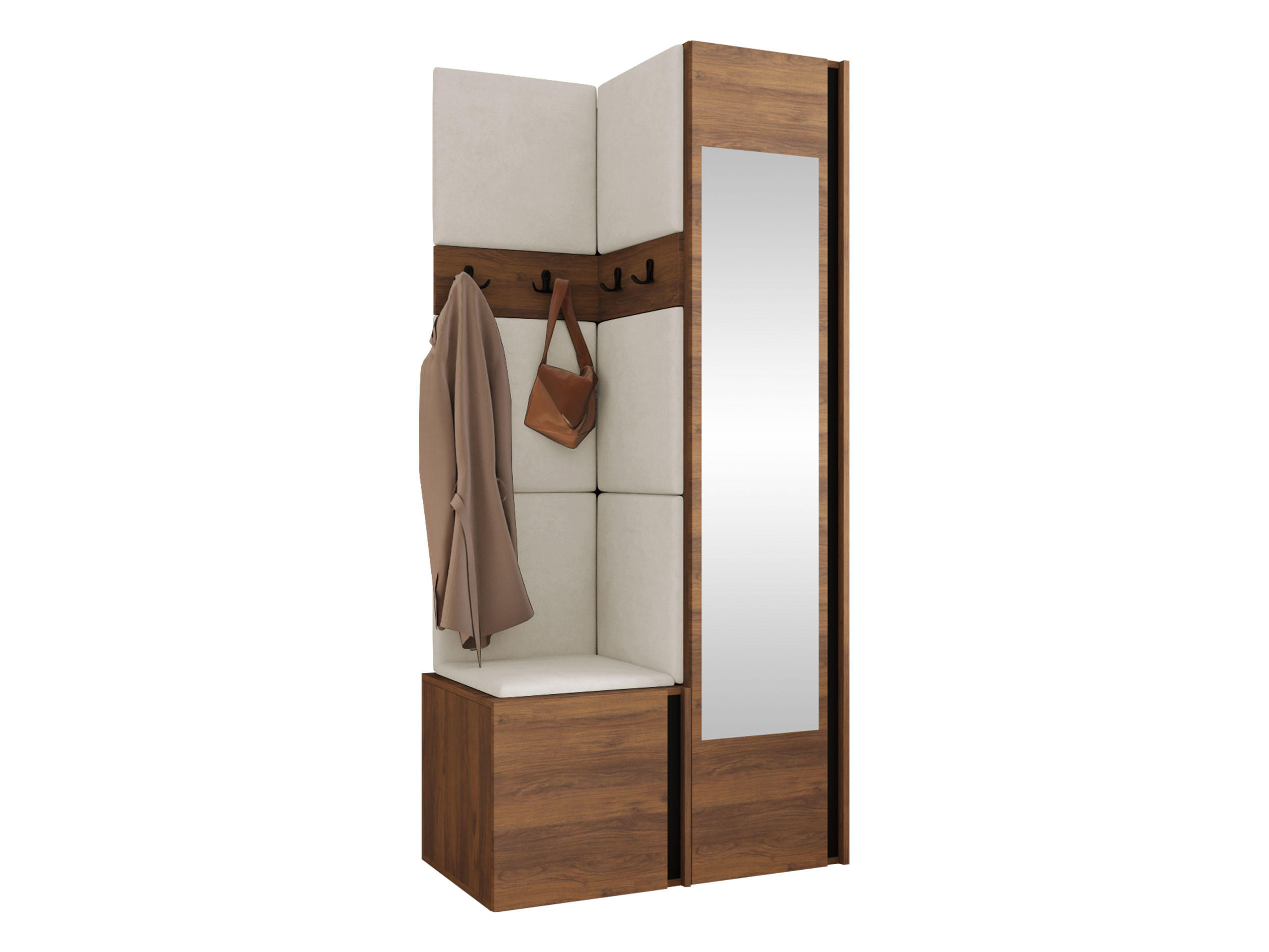 MOBILIER PENTRU HOL Orion XXV - bej/culoare lemn de nuc, material plastic/compozit lemnos (82/186/46cm) - MIRJAN24