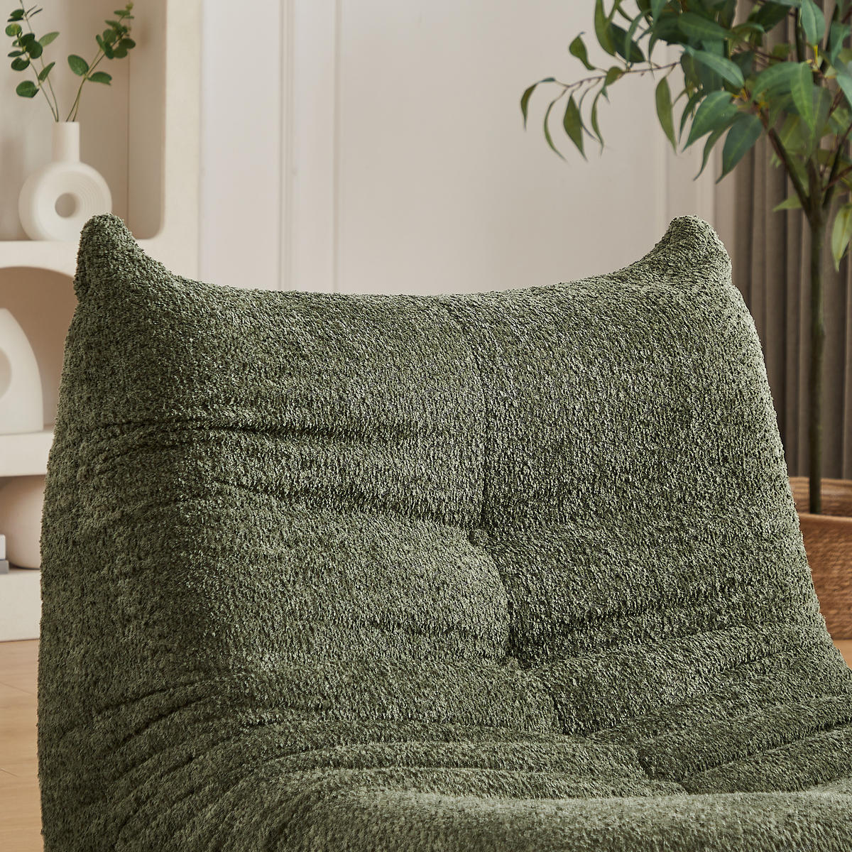 SITZSACK Chenille Grün - Grün, Textil (94/71/185cm) - WISHDOR