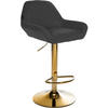 BARHOCKER Stoff schwarz - Goldfarben/Schwarz, Textil/Metall (51/89/52cm) - CLP