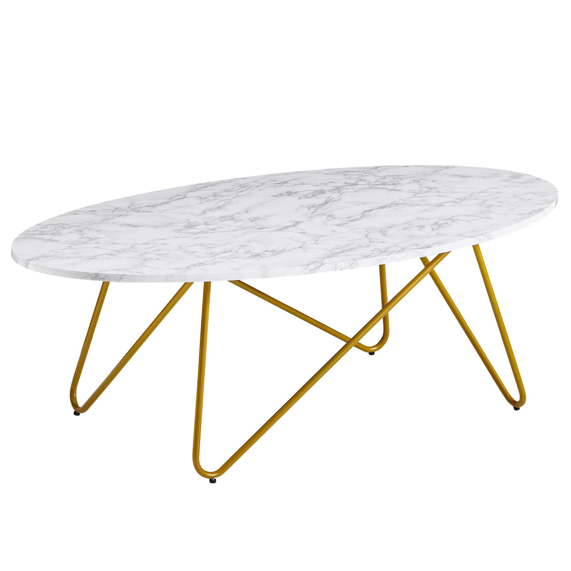 KAFFEETISCH oval FROWIN Weiß - Weiß, Holzwerkstoff (120/60/40cm) - tinkaro