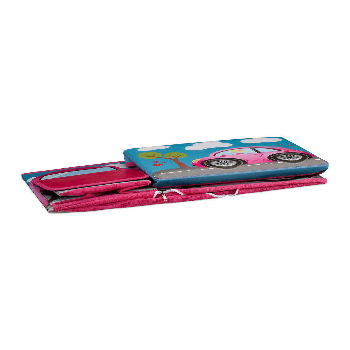 SITZBOX Kinder - Multicolor, Holzwerkstoff/Wellpappe (27/33/56cm) - Relaxdays