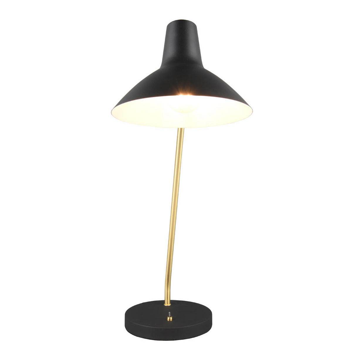 SCHREIBTISCHLEUCHTE Traveller Schwarz Gold - Schwarz, Metall (50/20/54cm)
