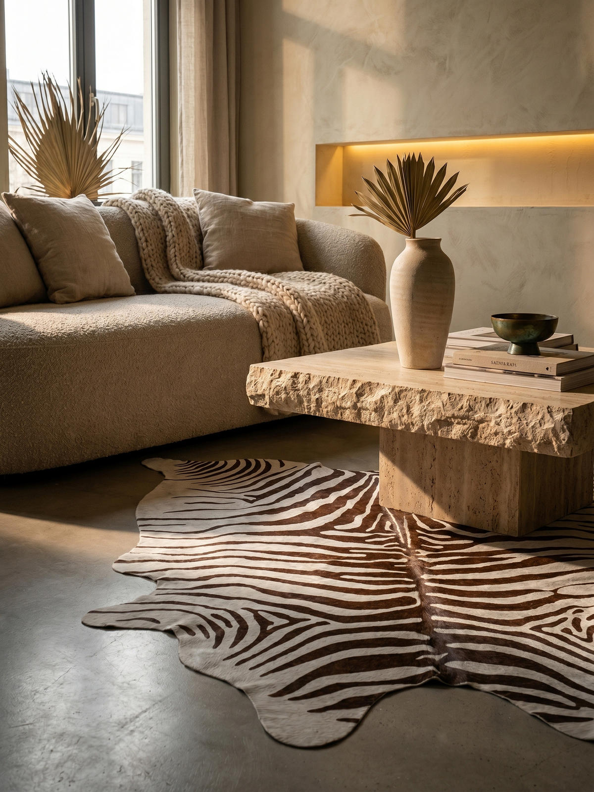 TEPPICH Flachgewebe GASTEIN in Braun, in Tigerfell-Optik, 100 x 135 cm - Braun, Textil (135/100cm) - KADIMA DESIGN
