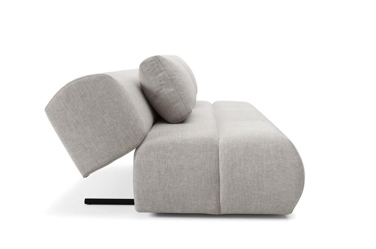 BETTSOFA ATOMO Beige Chenille-Stoff mit Schlaffunktion - Beige, Holz (217/82/134cm) - MASSENO